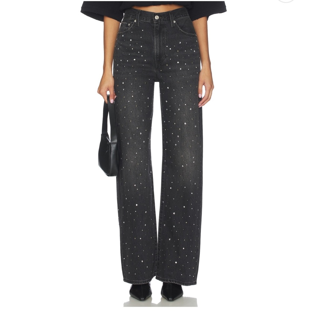 Levi's wide leg jeans in dazzle me smoke